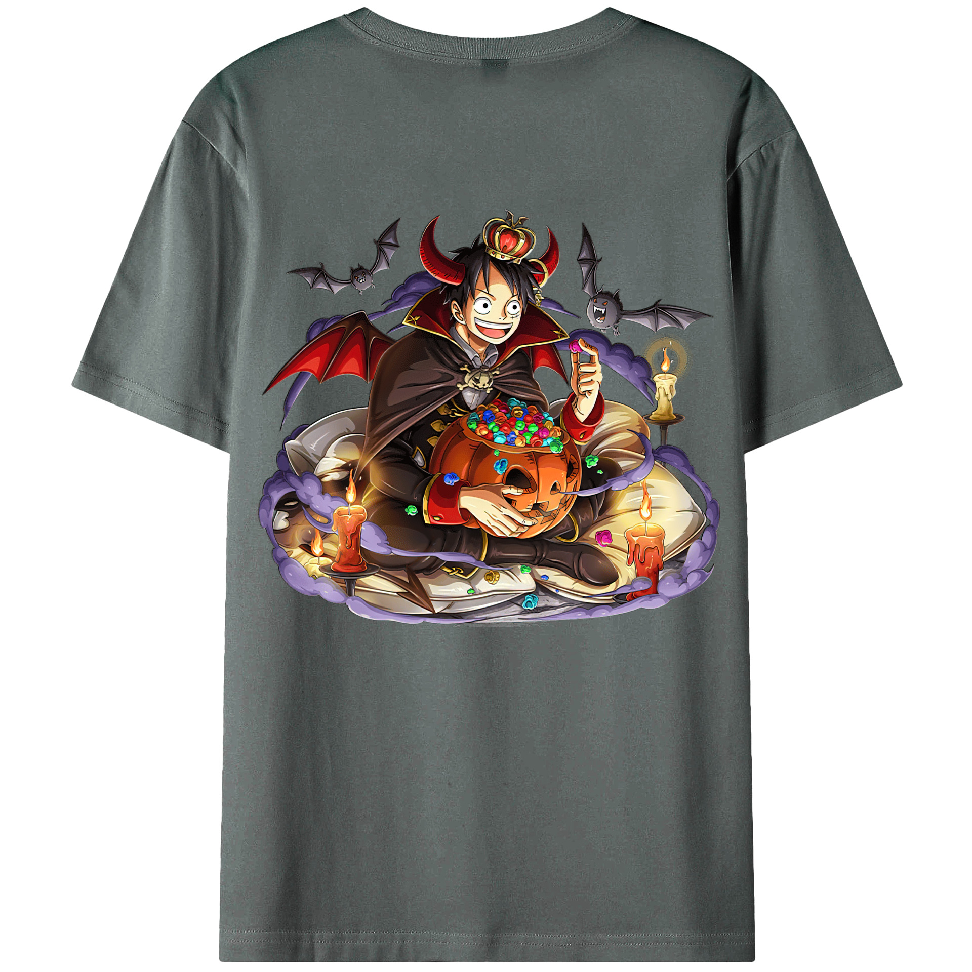 ワンピース モンキー・D・ルフィ ONE PIECE Monkey D. Luffy 綿100％半袖Tシャツ（背面プリント）